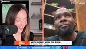 和美女聊天很开心啊！KD：看过Shams屏幕使用时间，跟他竞争不了~